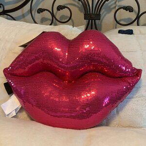 Valentine's Pillow Sequin Kiss HOT PINK - NWT